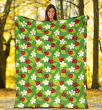 Ladybug Pattern Print Design 01 Premium Blanket
