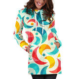Colorful Moon Pattern Women'S Hoodie Dress