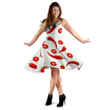 Chili Pattern Sleeveless Midi Dress