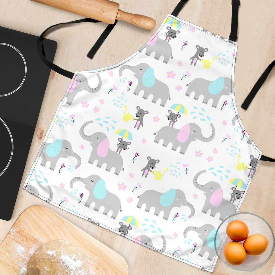 Cute Elephant Mouse Pattern Adjustable Apron