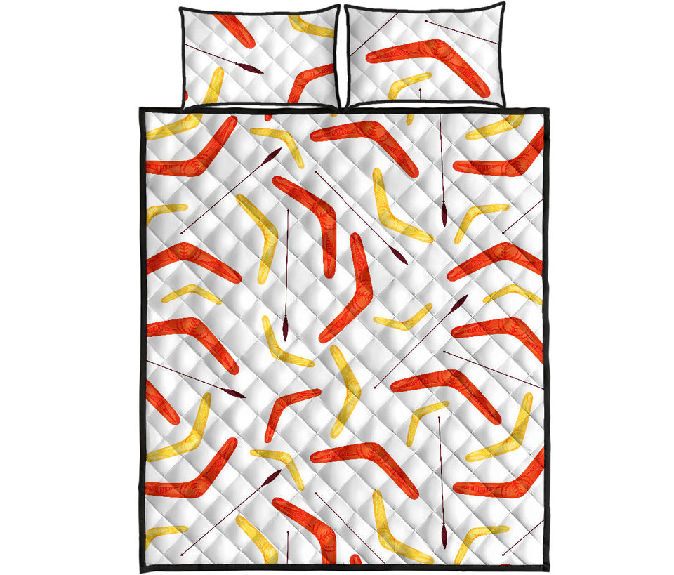 Waterclor boomerang Australian aboriginal ornament Quilt Bed Set