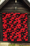 Casino Cards Suits Pattern Print Design 02 Premium Quilt