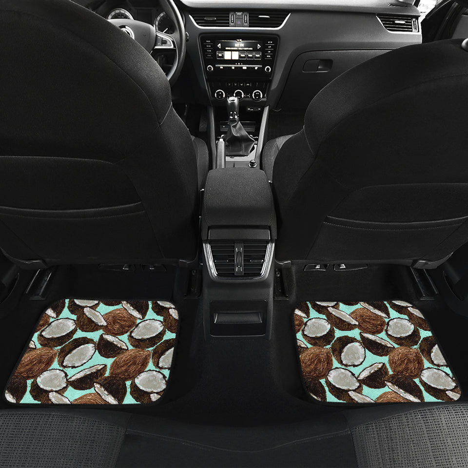 Coconut Pattern Print Design 03 Front and Back Car Mats