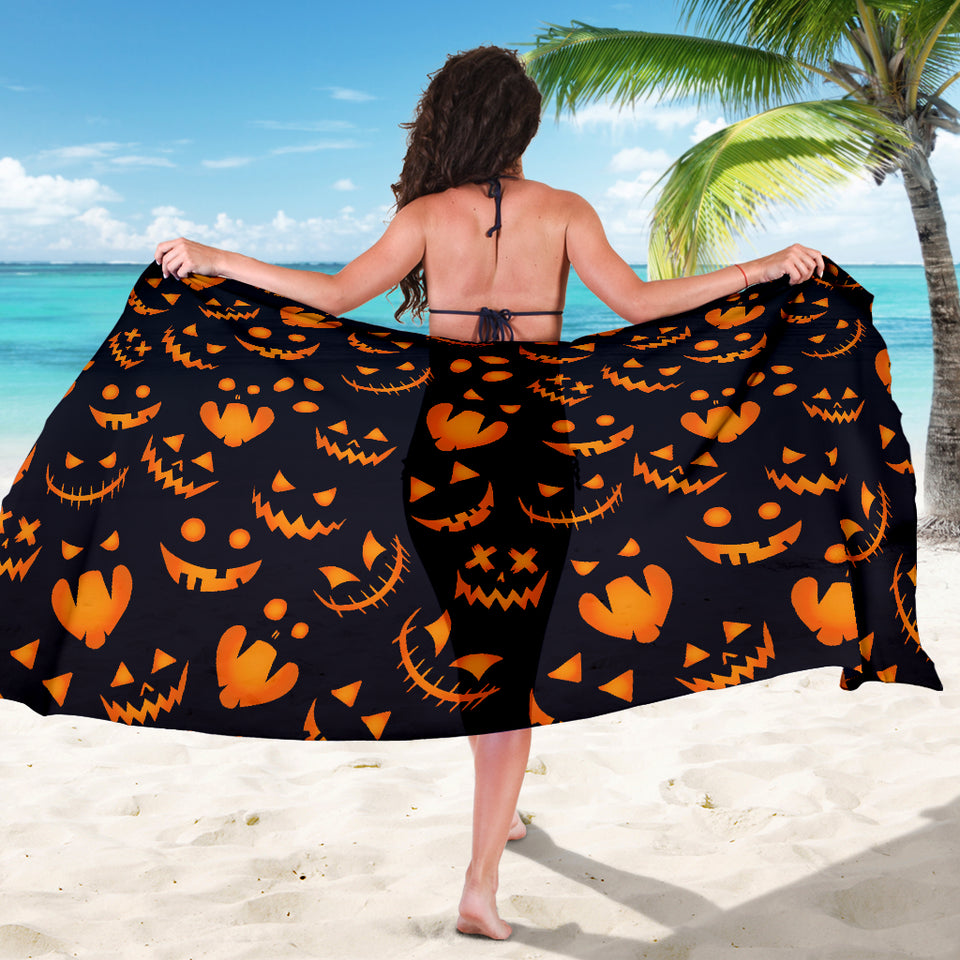 Halloween Pattern Pumpkin Background Sarong