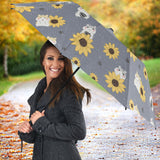 Cute Hamster Sunflower Pattern Background Umbrella