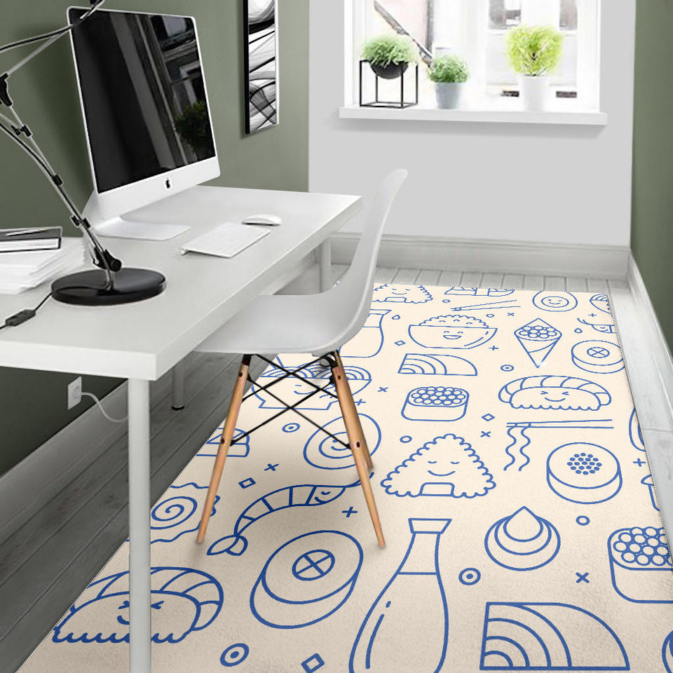 Cute Sushi Icon Pattern Area Rug