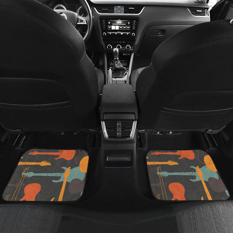 Electric Guitars Pattern Front And Back Car Mats