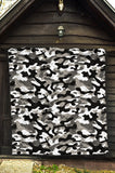 Black White Camo Camouflage Pattern Premium Quilt