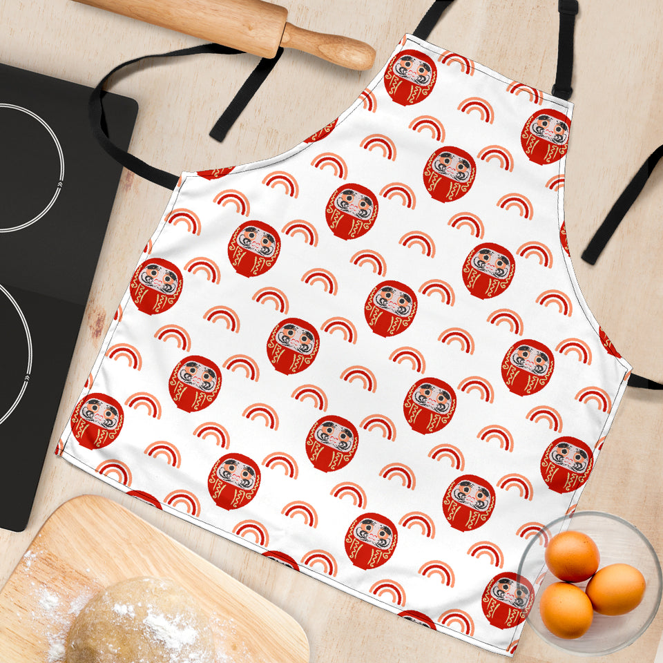 Daruma Japanese Wooden Doll Design Pattern Adjustable Apron