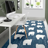 Polar Bear Mother Her Child Pattern Area Rug