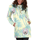 French Bulldog Hawaii Blackground Women'S Hoodie Dress