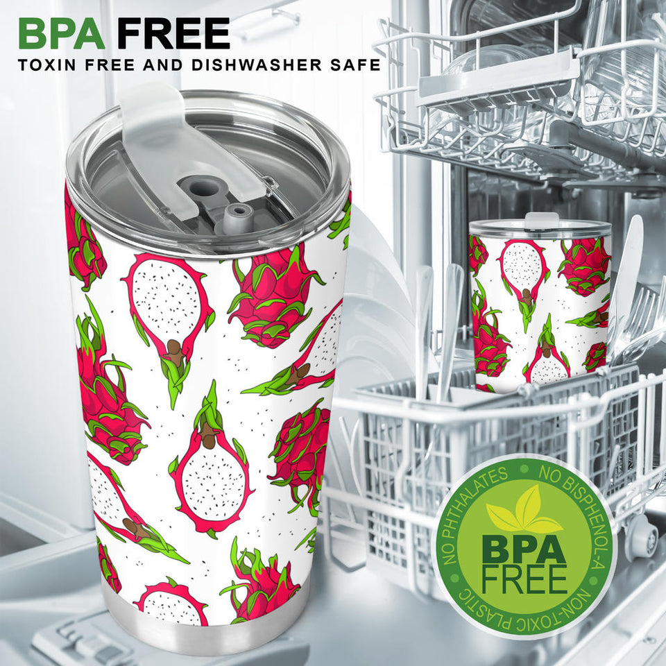 Dragon Fruits White Background Tumbler