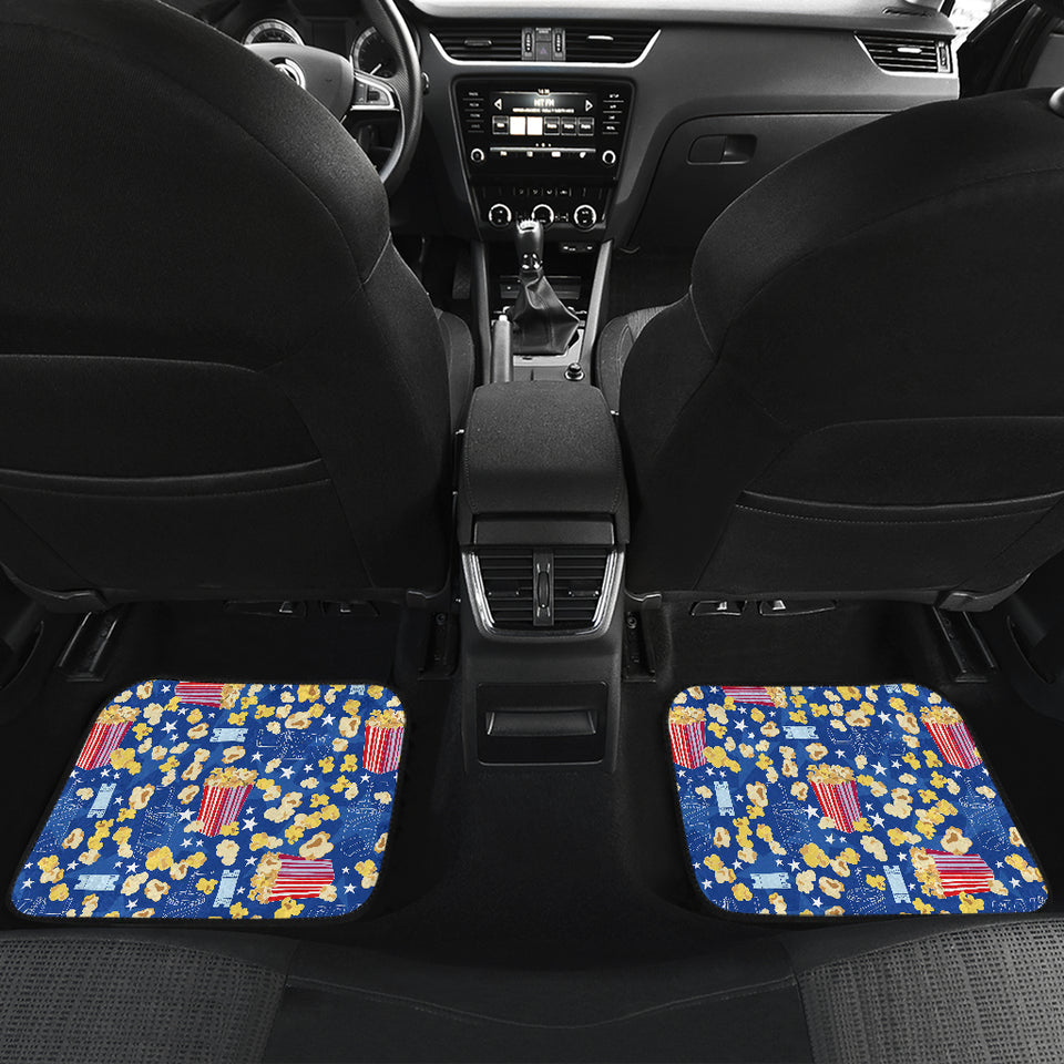 Popcorn Pattern Print Design 01 Front and Back Car Mats