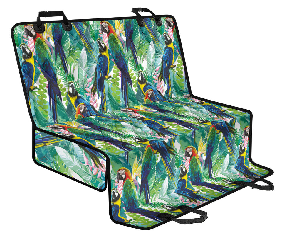 Colorful Parrot Exotic Flower Leaves Dog Car Seat Covers