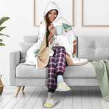 Windmill Design Pattern Hooded Blanket