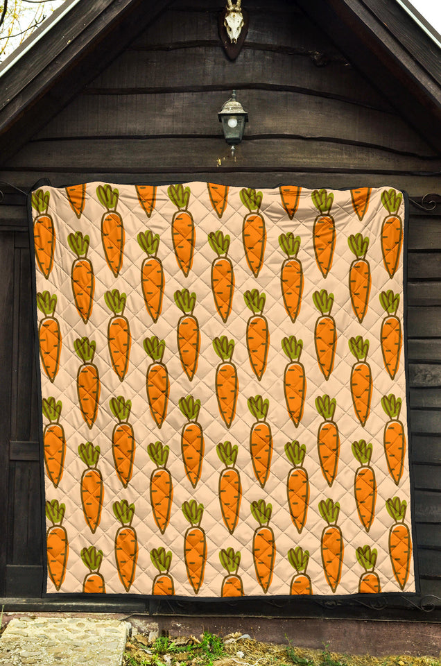 Carrot Pattern Print Design 04 Premium Quilt