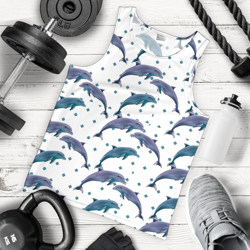Dolphins pattern dotted background Men Tank Top