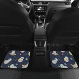 Cute Sloth Astronaut Star Planet Rocket Pattern Front And Back Car Mats