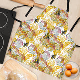 Cool Bee Honeycomb Leaves Pattern Adjustable Apron