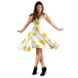 Sun Pattern Sleeveless Midi Dress