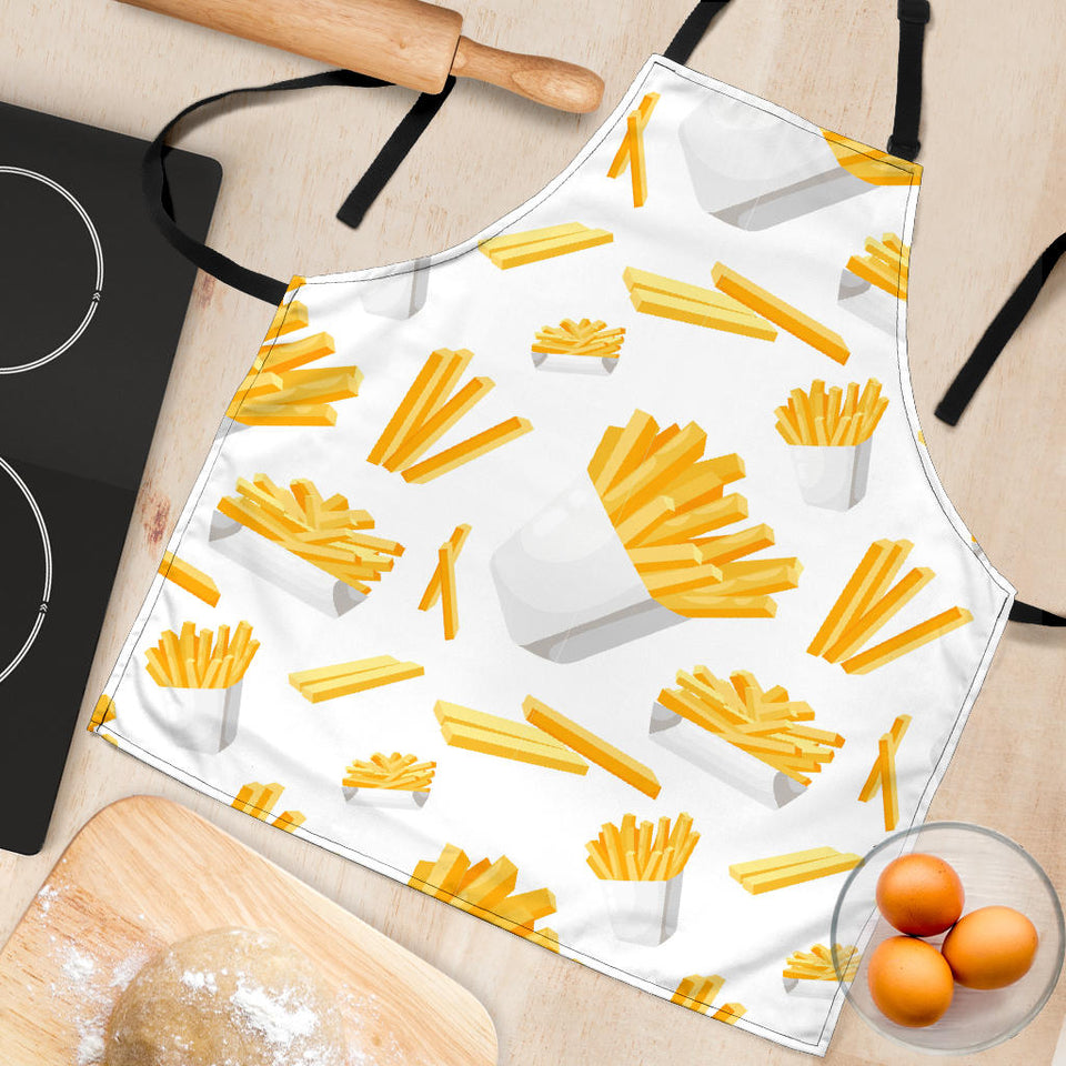 French Fries White Paper Box Pattern Adjustable Apron