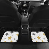 Hand Drawn Gold Black Star Pattern Front And Back Car Mats