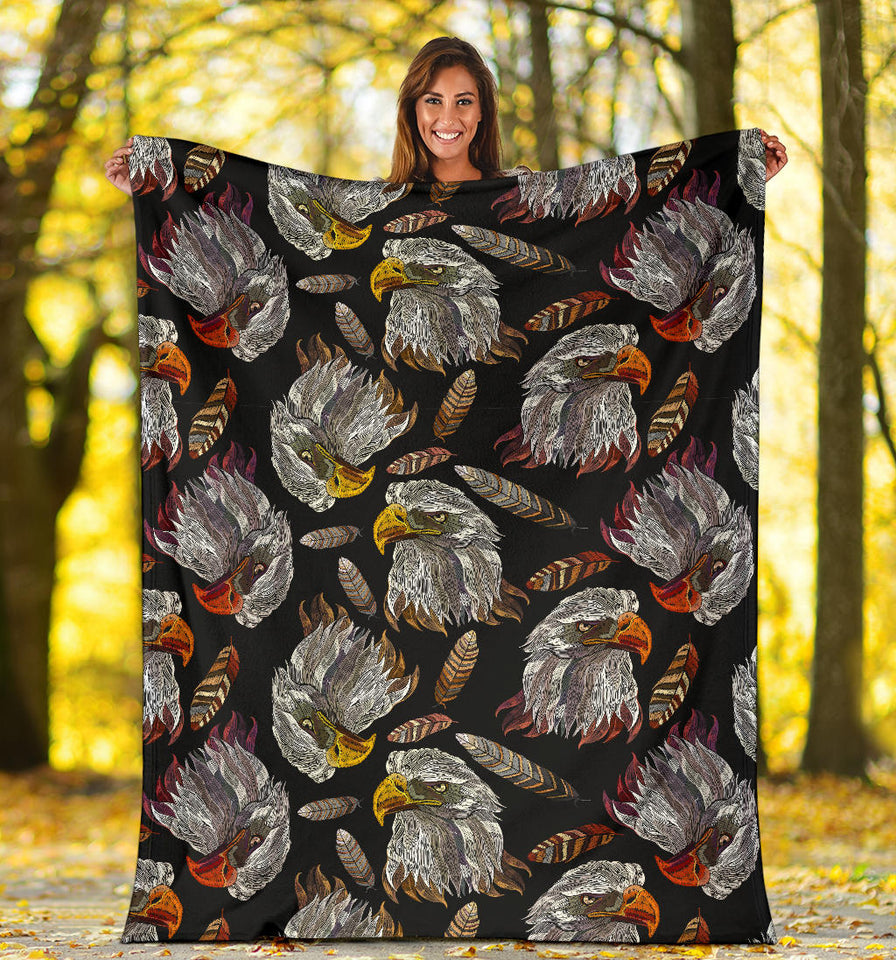 Eagle Pattern Print Design 05 Premium Blanket