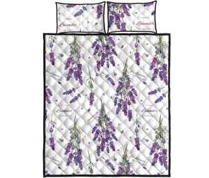 lavender flower design pattern Quilt Bed Set