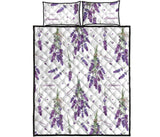 lavender flower design pattern Quilt Bed Set