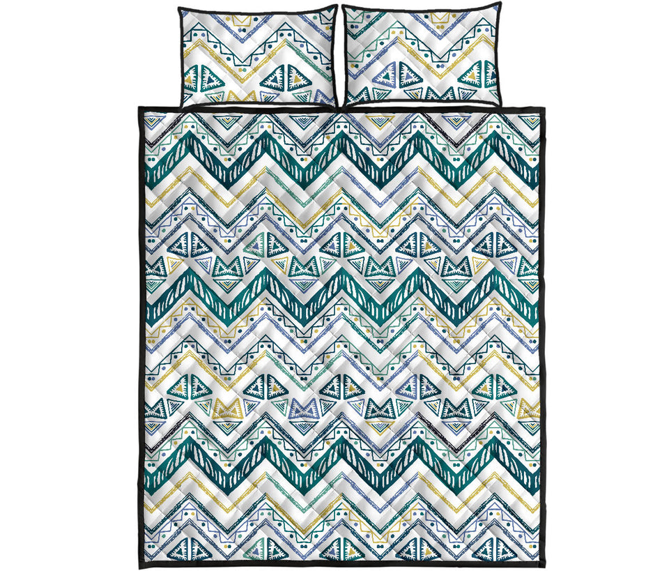 zigzag  chevron paint design pattern Quilt Bed Set