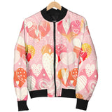 Hand Drawn Heart Design Pattern Women'S Bomber Jacket