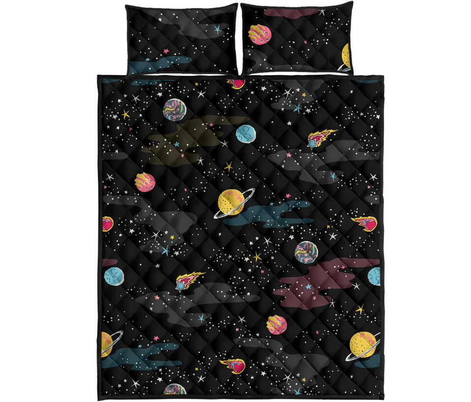 space pattern Quilt Bed Set