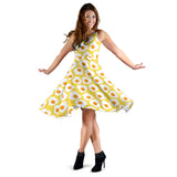 Fried Eggs Pattern Print Design 05 Sleeveless Midi Dress