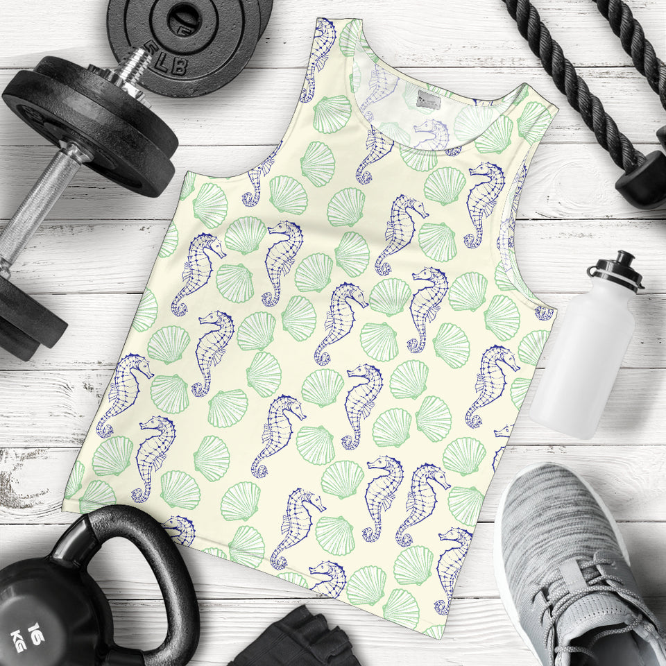 Seahorse shell pattern Men Tank Top