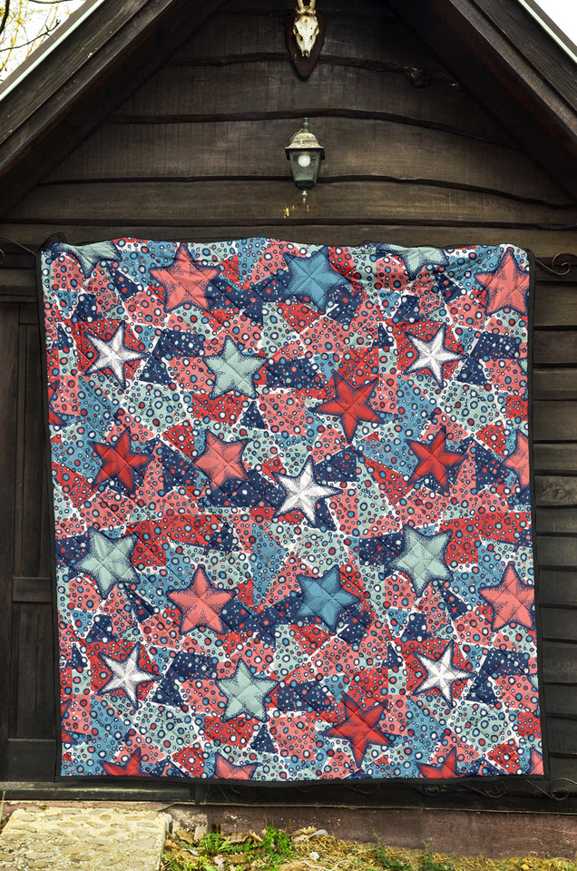 Hand Drawn Colorful Starfish Premium Quilt