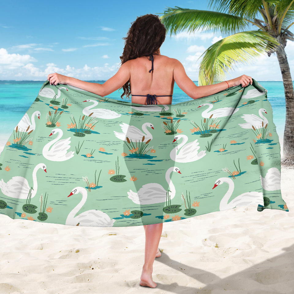 White Swan Lake Pattern Sarong