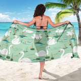White Swan Lake Pattern Sarong