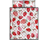 watercolor hand drawn beautiful strawberry pattern Quilt Bed Set