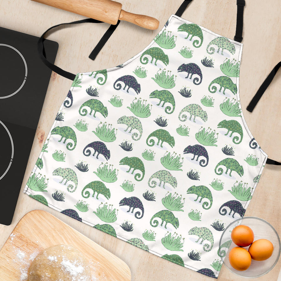 Chameleon Lizard Succulent Plant Pattern Adjustable Apron