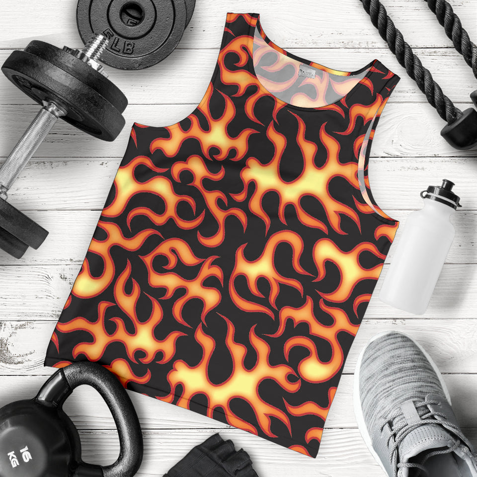 Fire flame dark pattern Men Tank Top