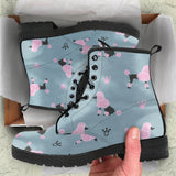 Poodle Dog Pattern Leather Boots