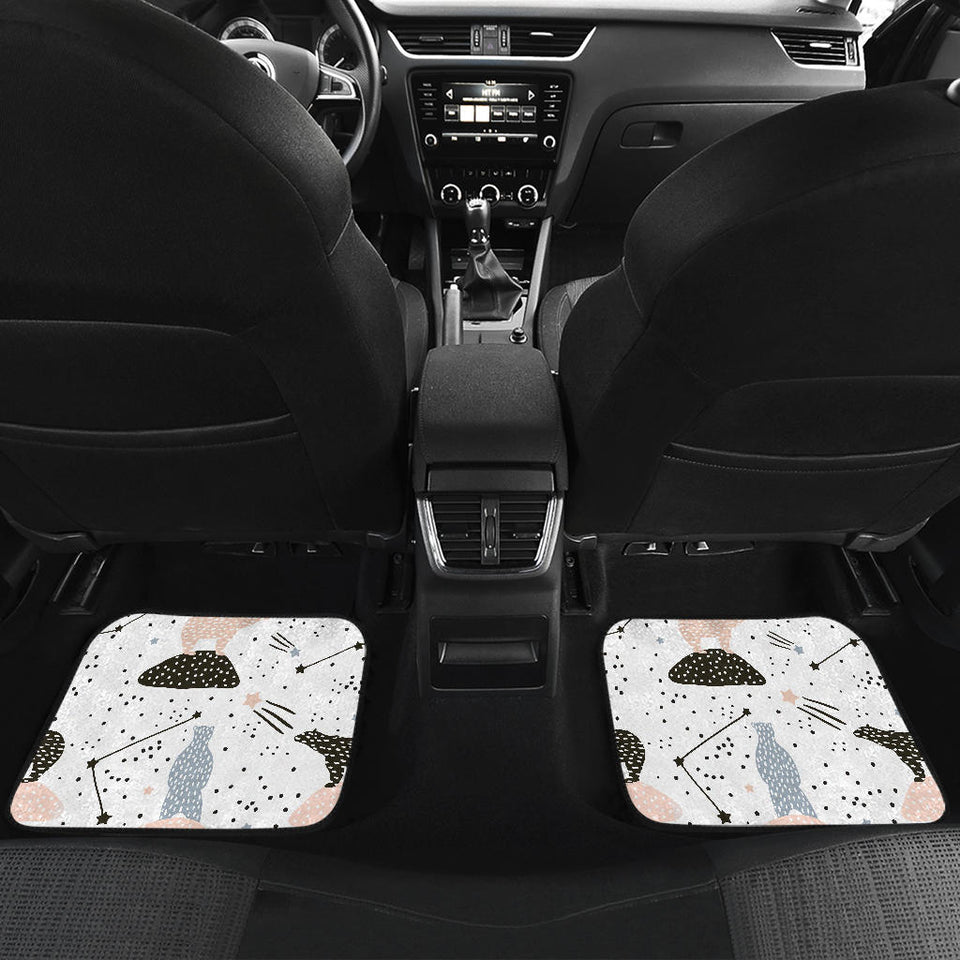Polar Bears Star Poka Dot Pattern Front And Back Car Mats