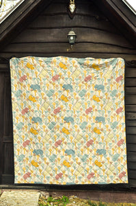 Hippopotamus Pattern Print Design 04 Premium Quilt