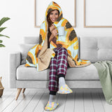 Watercolor Papaya Pattern Hooded Blanket