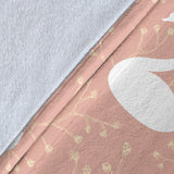 Swan Flower Light Pink Background Premium Blanket