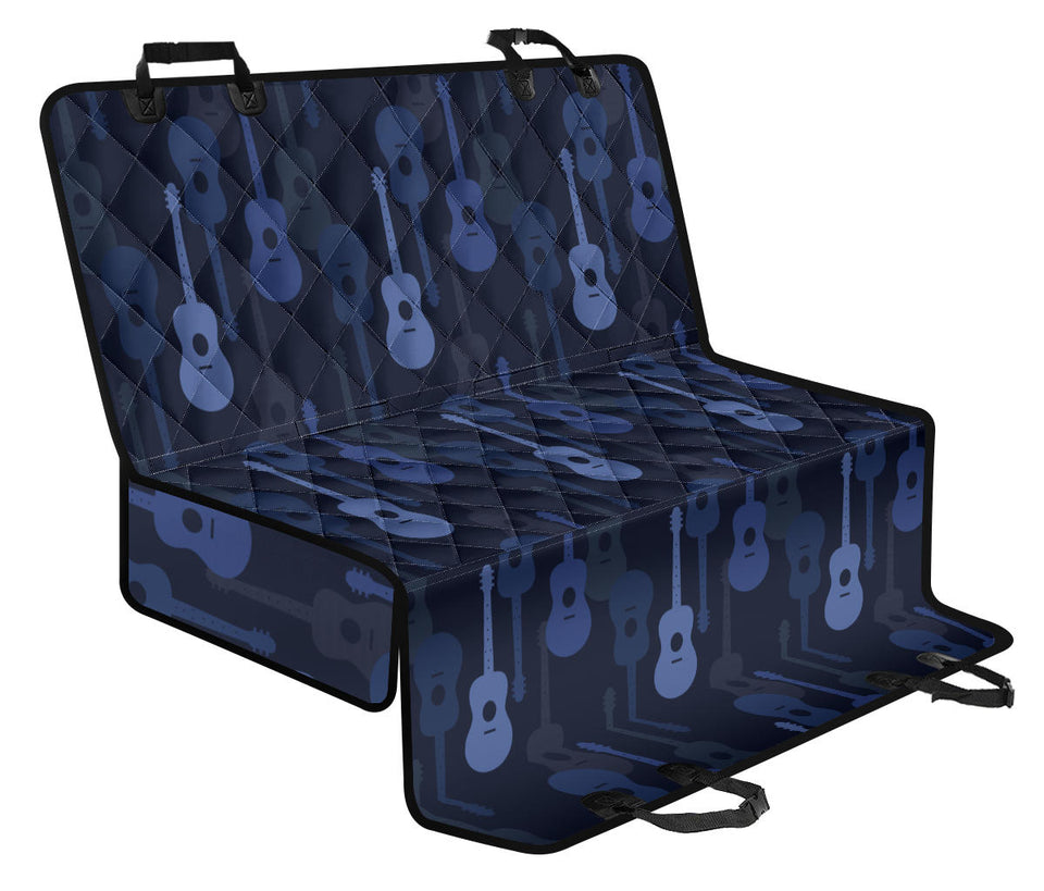 Blue Theme Guitar Pattern Dog Car Seat Covers