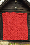 Strawberry Pattern Red Background Premium Quilt