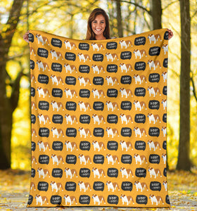 English Bulldog Pattern Print Design 04 Premium Blanket