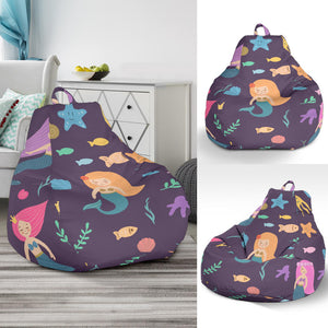 Beautiful Mermaid Fish Jellyfish Algae Other Marine World Bean Bag Cover