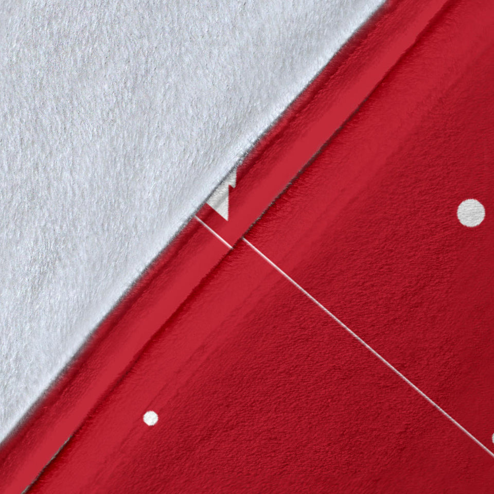 Christmas Tree Star Snow Red Background Premium Blanket